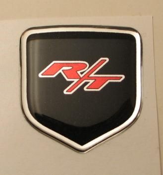 3D Steering Wheel Badge Black-Red R/T 02-09 Dodge Truck - Click Image to Close